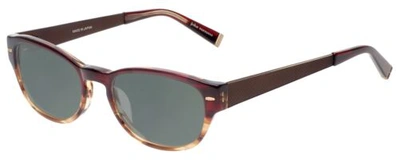Pre-owned John Varvatos V355-redwood Polarized Sunglasses Brown Tortoise Marble Crystal 51