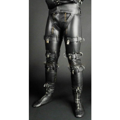 Pre-owned Tiger Gears Leather Trousers | Men's Leather Trousers Double Zips Trousers Jeans Trousers Breeches