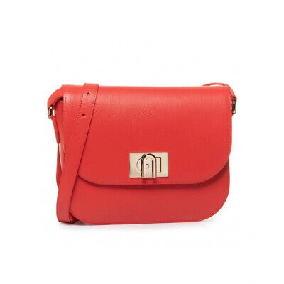 Pre-owned Furla Woman Shoulder Bag Fashion  1927 Small In Red Leather Rounded With Strap