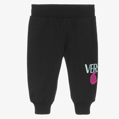 Versace Babies' Girls Black Cotton Joggers