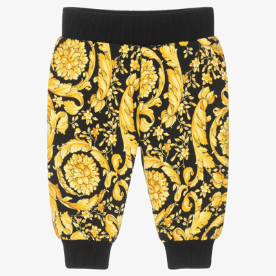 Versace Babies' Boys Black Baroque Joggers In Stampa