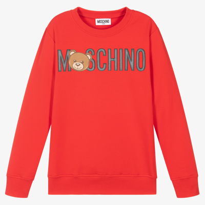 Moschino Kid-teen Teen Red Cotton Sweatshirt
