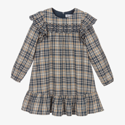 Tartine Et Chocolat Kids'  Girls Blue Cotton Check Dress