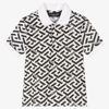 VERSACE BOYS GRECA SIGNATURE POLO SHIRT