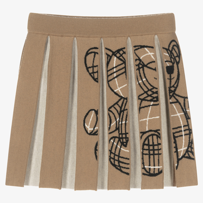 Burberry Kids' Beige Wool Thomas Bear Skirt