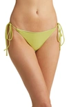 House Of Cb Santorini Side Tie Bikini Bottoms In Olive