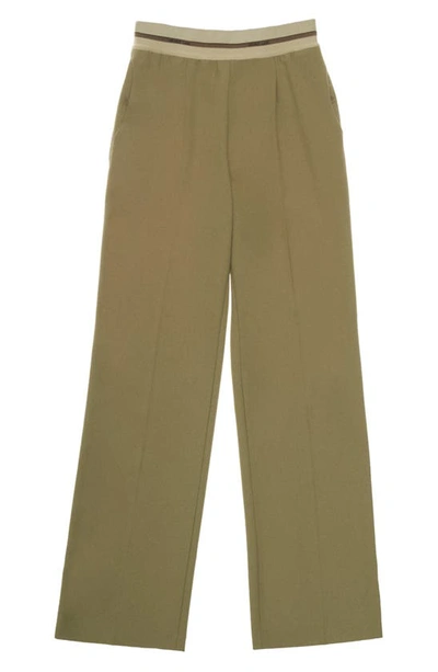 Helmut Lang Pull On Straight Leg Suiting Pants In Cedar