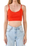 Endless Rose Knit Bralette Top In Orange