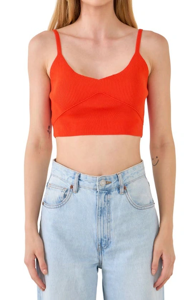 Endless Rose Knit Bralette Top In Orange