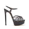 Casadei Flora C+c 160mm Sandals In Ematite And Black