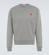 Ami Alexandre Mattiussi Logo Organic Cotton Jersey Sweatshirt In Grey