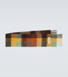 Acne Studios Checked Wool-blend Scarf In Brown