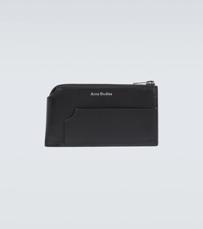 Acne Studios Leather Zipped Wallet In Black