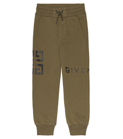 Givenchy Kids' Logo Cotton-blend Sweatpants In Khaki