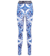 Dolce & Gabbana Blu Mediterraneo Painterly Logo Leggings In Maiolica 1