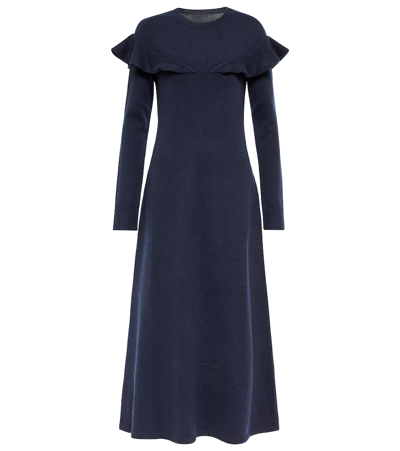 Chloé Cashmere Midi Dress In Iconic Navy