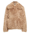 Burberry Mohair Wool-blend Faux Fur Jacket In Camel