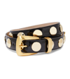 Khaite Benny Skinny Patent Leather Studded Belt In Black