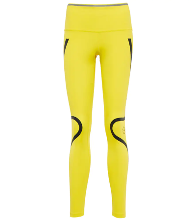 Adidas By Stella Mccartney Recycled Polyester Stretch Leggings In Shock Yellow