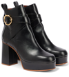SEE BY CHLOÉ SEE BY CHLOÉ LYNA LEATHER ANKLE BOOTS