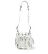 Balenciaga Le Cagole Xs Crinkled-leather Bucket Bag In White