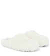 Marni Womens Natural White Sabot Round-roe Shearling Mules 7 In Natural White