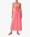 Bird & Knoll Bayou Pink Cotton-blend Midi Dress In Hibiscus Pink
