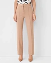 Ann Taylor The High Waist Straight Pant In Double Knit In Natural Camel