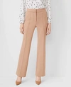 Ann Taylor The Pintucked High Waist Trouser Pant In Double Knit In Natural Camel