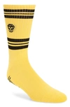 Alexander Mcqueen Stripe Skull Socks In Giallo