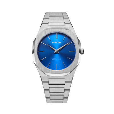 D1 Milano Watch Ultra Thin Bracelet 40 Mm In Blue/silver