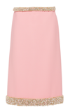 Miu Miu Trim-embellished Cady Midi Skirt In Pink