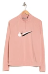 Nike Dri-fit Swoosh Run Midlayer Pullover In Rose/black/silver
