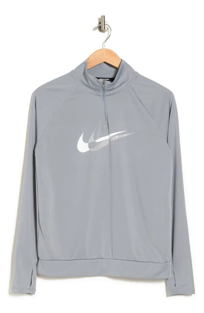 Nike Dri-fit Swoosh Run Midlayer Pullover In 073 Particle Gry/ltsmkgry/rflv