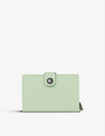 Secrid Miniwallet Faux-leather And Metal Cardholder In Pistachio