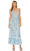 Poupette St Barth Carine Floral Cotton Maxi Dress In Blue