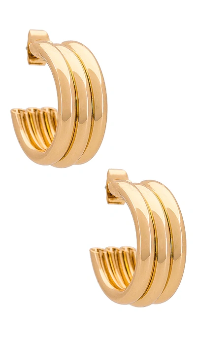 Ettika Small Hoops In Metallic Gold