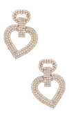 Ettika 18k Gold Plated Dove Drop Heart Earrings In Metallic Gold