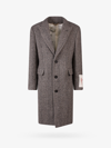 Golden Goose Herringbone Pattern Single-breasted Coat In Grey