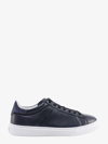 Hogan Solid Color Leather Low-top Sneakers With Suede Detail In Blue