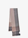Brunello Cucinelli Wool And Cashmere Scarf With Check Motif In Grey