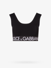 Dolce & Gabbana Dolce Scp Nk Logo Hem Cttn Crop Top Blk In Black