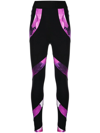 Marchesa High-waisted Abstract-print Leggings In Schwarz