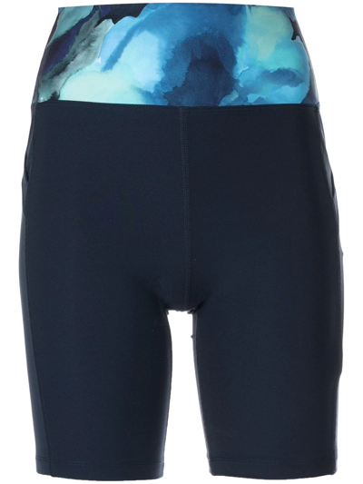 Marchesa Abstract-pattern Cycling-shorts In Navy Multi