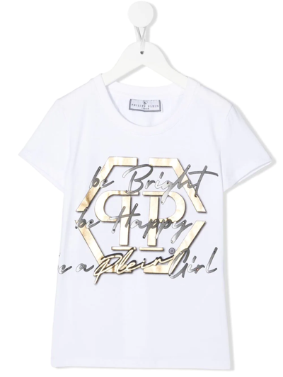 Philipp Plein Junior Graphic-print Cotton T-shirt In White
