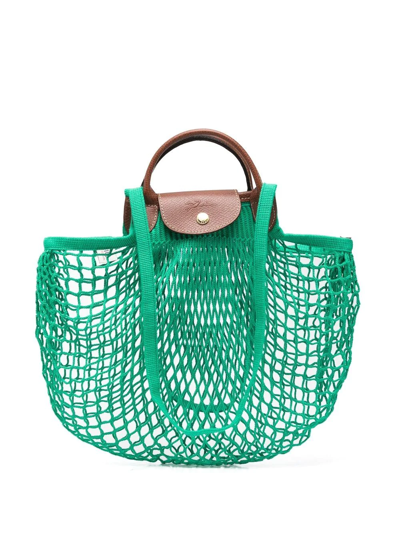 Longchamp `le Pliage Filet` Extra Small Crossbody Bag In Verde