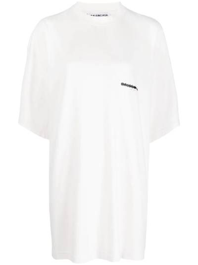 Balenciaga Strike 1917 Logo Oversize T-shirt In White