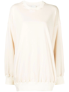 Determ Oversize Gathered-hem Sweatshirt In White