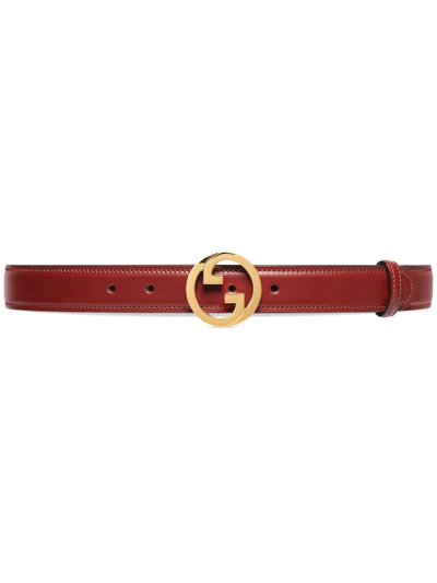 Gucci Blondie Interlocking-g Belt In Rot