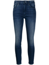 MOTHER SKINNY-CUT CROPPED JEANS